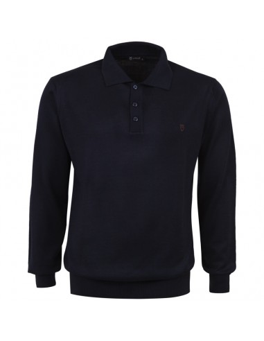 Πλεκτό μπλουζάκι με γιακά (polo) Unique μπλέ σκούρο